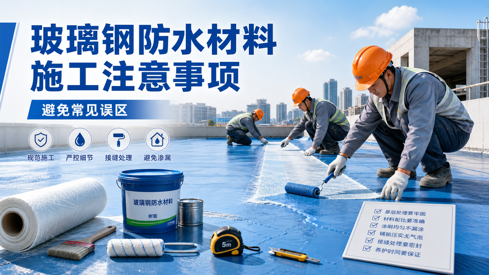 玻璃钢防水材料施工注意事项,避免常见误区 五家渠 版